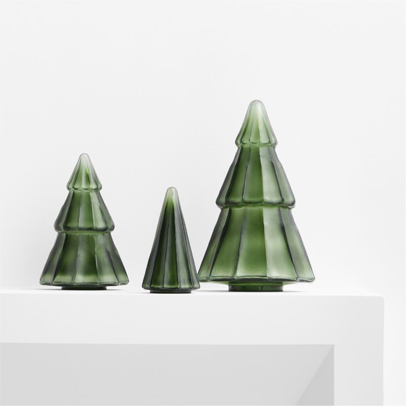 Green Glass Christmas Tree, Small 7" - image 1 of 7