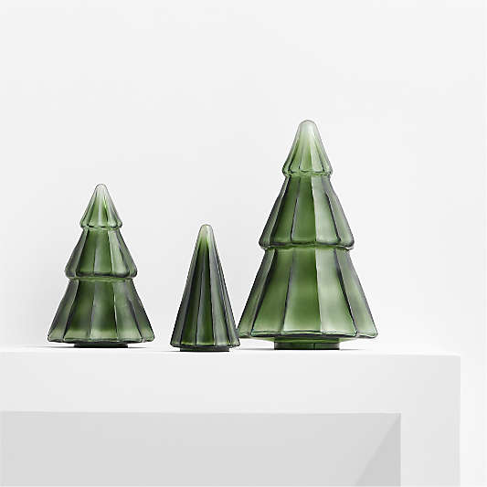 Green Glass Christmas Trees 7"-13.5"