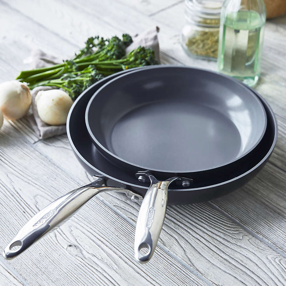 GreenPan Craft Steel Nonstick Skillet with Lid, 12, Silver