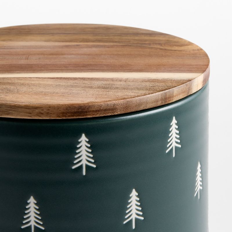Nordic Trees Ceramic Cookie Jar with Acacia Lid - image 2 of 3