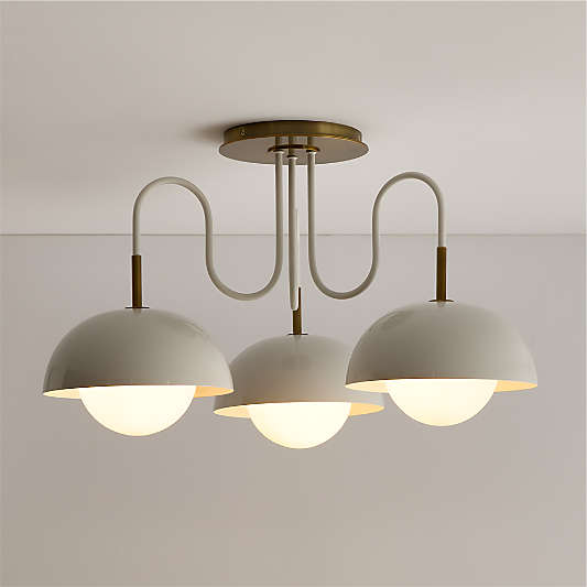 Lob Enamel and Brass Cream Kids Ceiling Light by Venus Williams