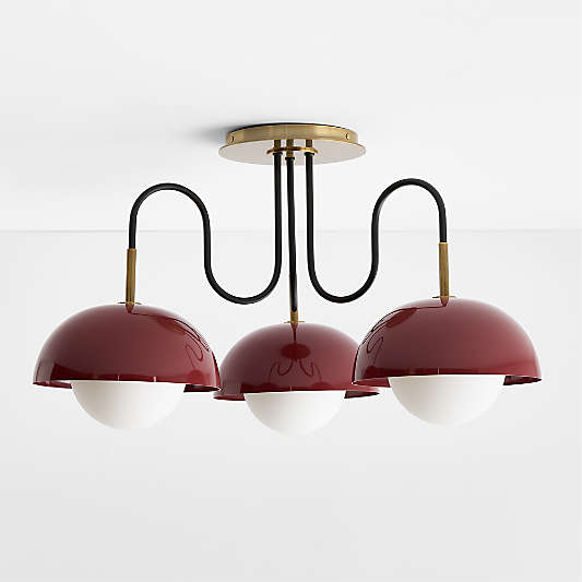 Lob Enamel and Brass Maroon Kids Ceiling Light by Venus Williams