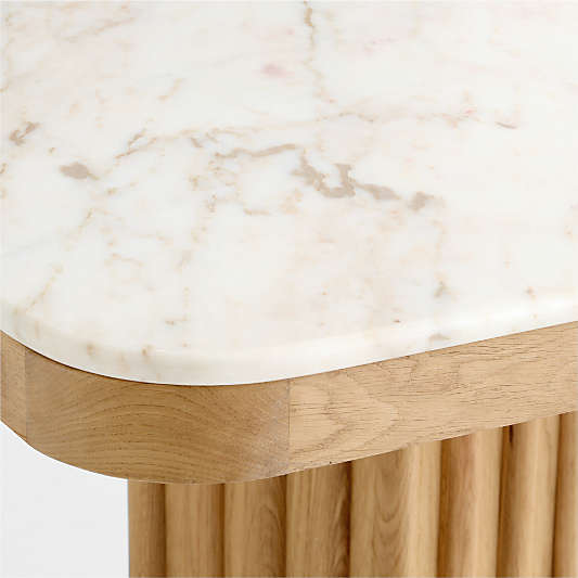 Monte Carlo 96" Arabescato Marble and Oak Wood Dining Table by Venus Williams