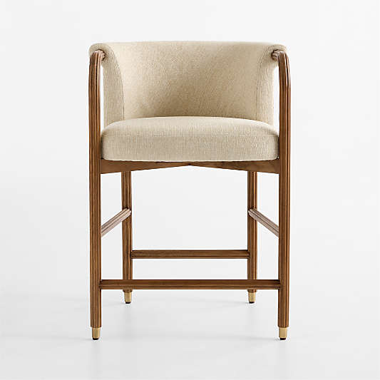 Advantage Ivory Upholstered Wood Counter Stool by Venus Williams