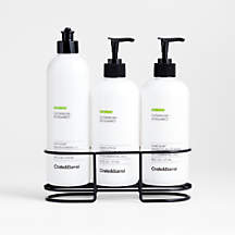 Geranium + Bergamot Hand Soap, Lotion and Dish Soap Set with Matte Black Caddy + Reviews | Crate & Barrel