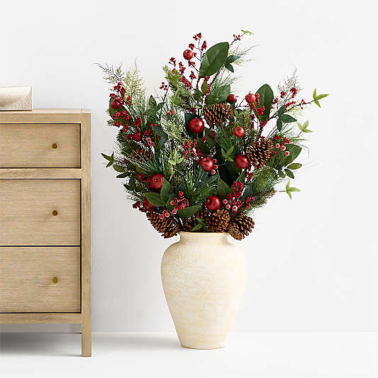 Faux Greenery and Apple Holiday Stem 47"