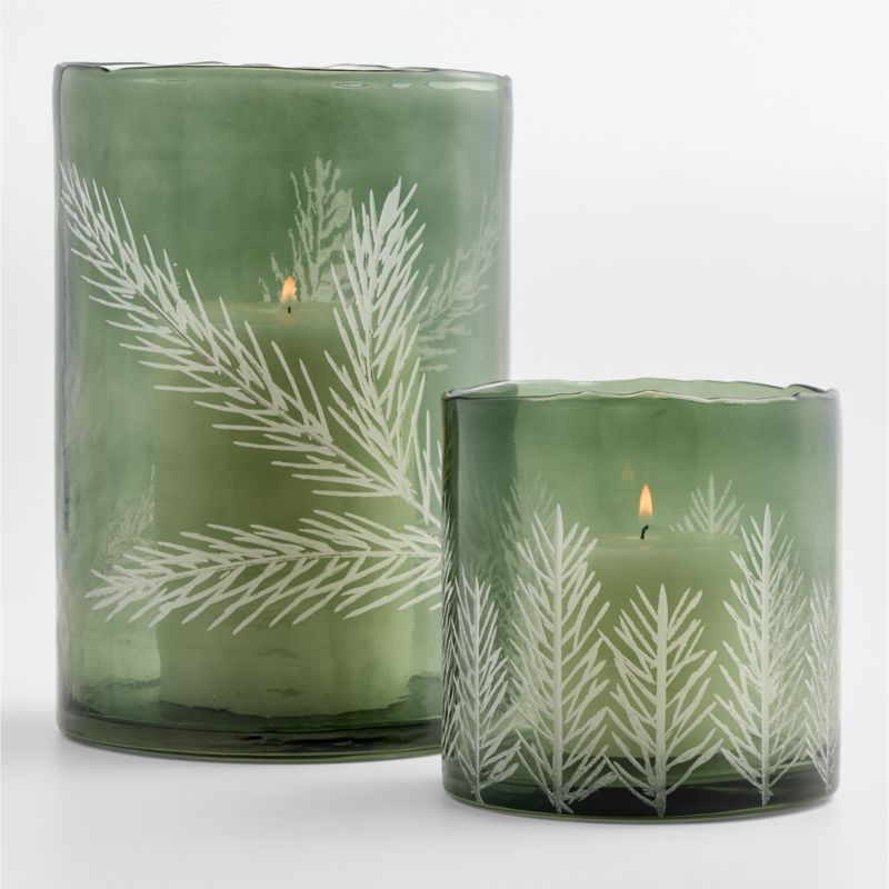 Green Etched Pine Small Hurricane - image 1 of 4
