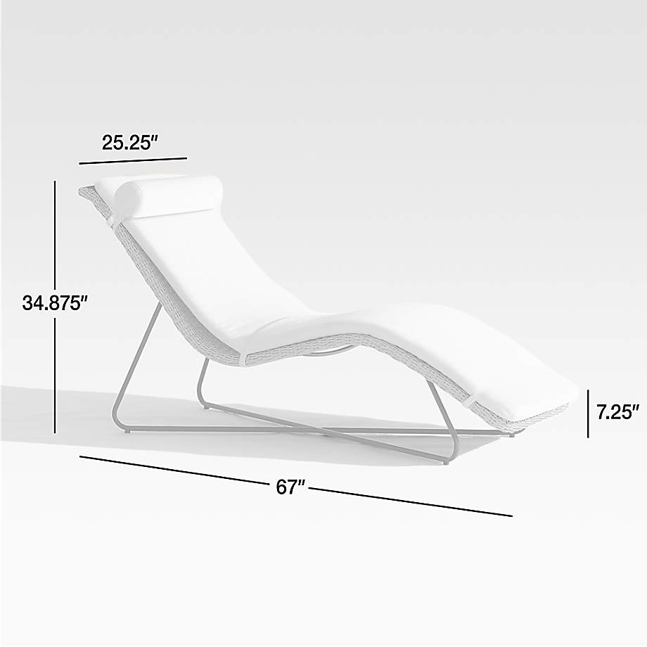 Dimension diagram for Grotta Outdoor Wicker Chaise Lounge