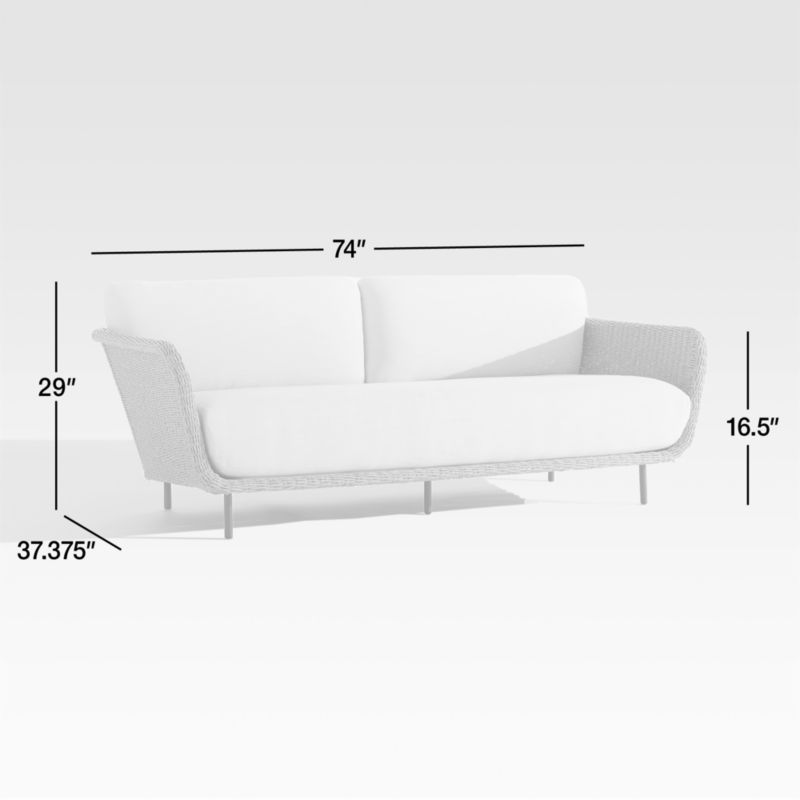 View Grotta 74" Outdoor Wicker Sofa - image 3 of 10