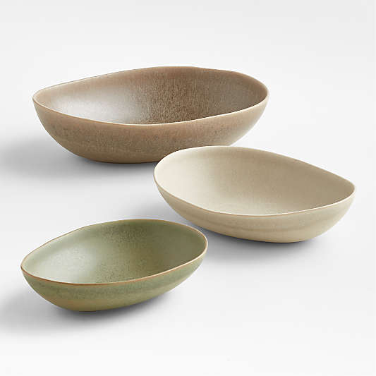 Grove Neutral Serving Bowls, Set of 3