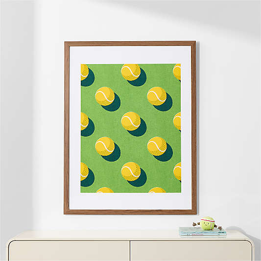 Grass Court Tennis Toss Walnut Framed Wall Art Print 30" x 40" by Venus Williams