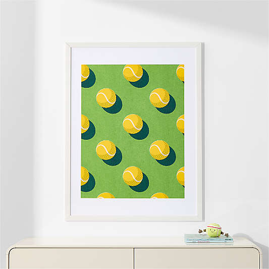Grass Court Tennis Toss White Framed Wall Art Print 30" x 40" by Venus Williams