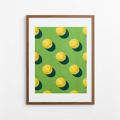Grass Court Tennis Toss Walnut Framed Wall Art Print 30" x 40" by Venus Williams