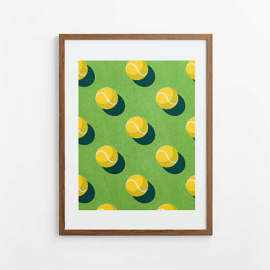 Grass Court Tennis Toss Walnut Framed Wall Art Print 30" x 40" by Venus Williams