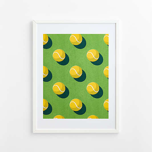 Grass Court Tennis Toss White Framed Wall Art Print 30" x 40" by Venus Williams