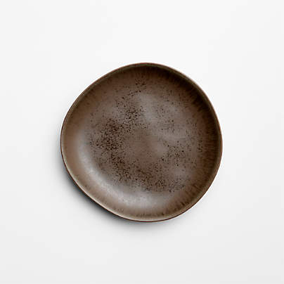 Grove Espresso Brown Stoneware Appetizer Plate