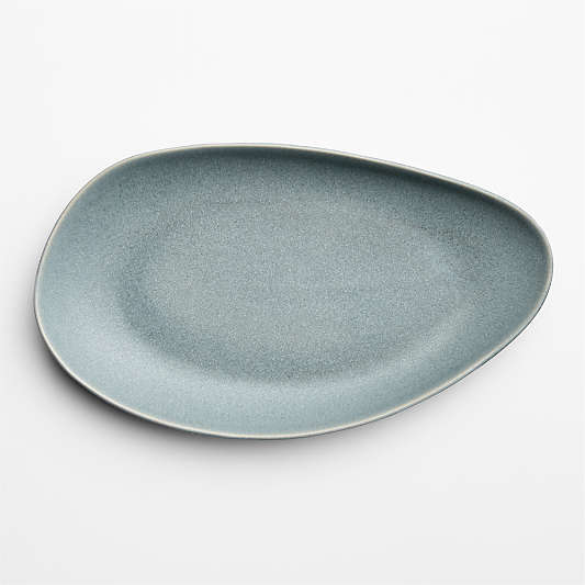 Grove Light Blue Stoneware Serving Platter