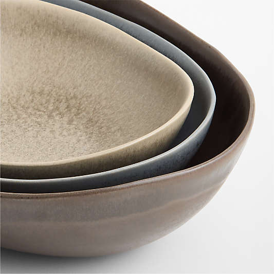 Grove Stoneware Serving Bowls, Set of 3
