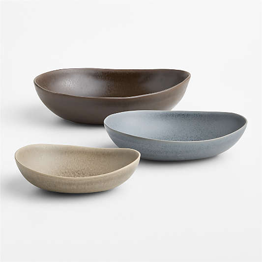 Grove Stoneware Serving Bowls, Set of 3