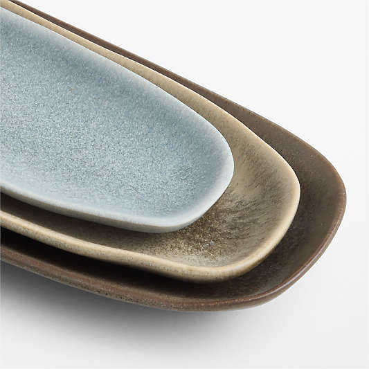 Grove Ceramic Serving Trays, Set of 3