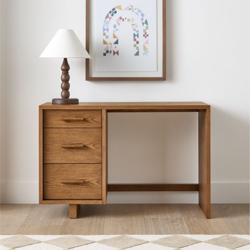 Grayson 45" Barley Brown Wood 3-Drawer Kids Desk - image 2 of 8