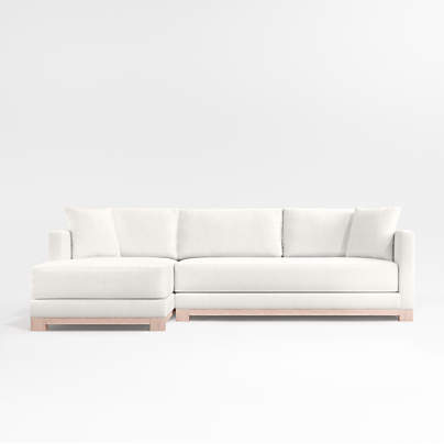 Gather Wood Base Bench 2-Piece Sectional Sofa