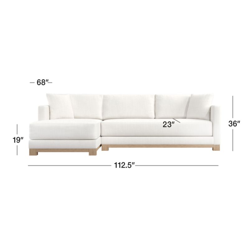 View Gather Wood Base Bench 2-Piece Sectional Sofa - image 3 of 12