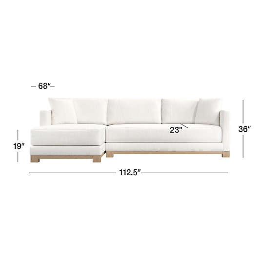 Gather Wood Base Bench 2-Piece Sectional Sofa