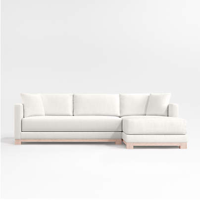 Gather Wood Base Bench 2-Piece Sectional Sofa