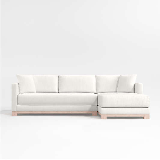 Gather Wood Base Bench 2-Piece Sectional Sofa