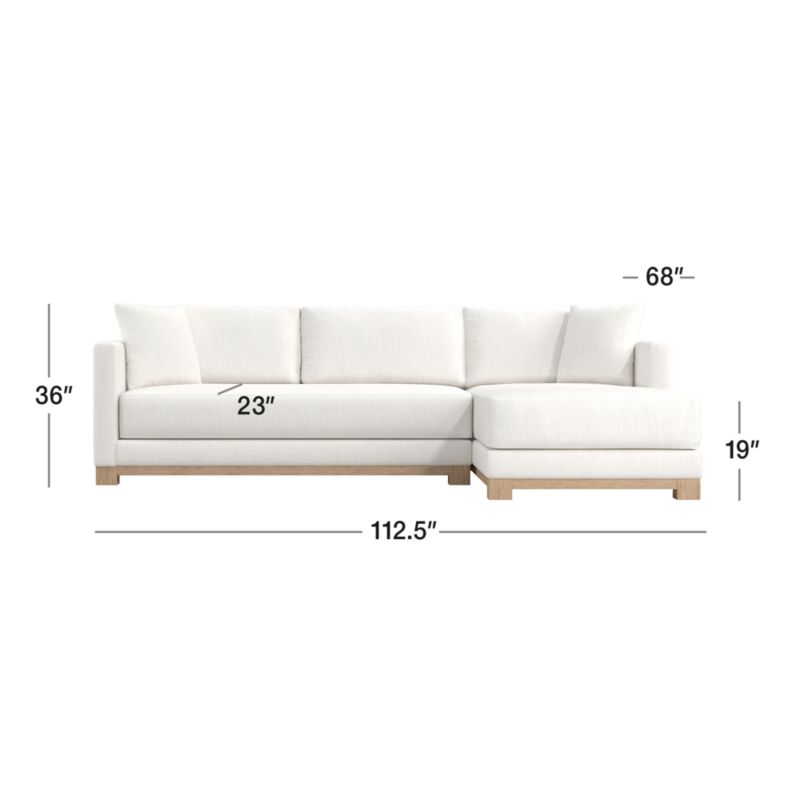 View Gather Wood Base Bench 2-Piece Sectional Sofa - image 3 of 12