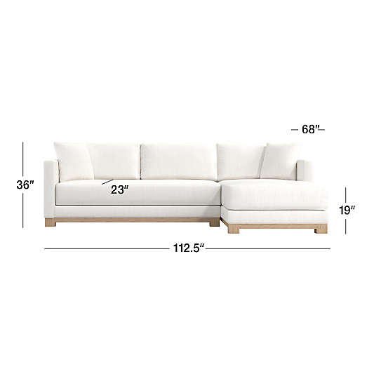 Gather Wood Base Bench 2-Piece Sectional Sofa