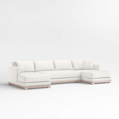 Gather Wood Base 3-Piece U-Shaped Sectional Sofa