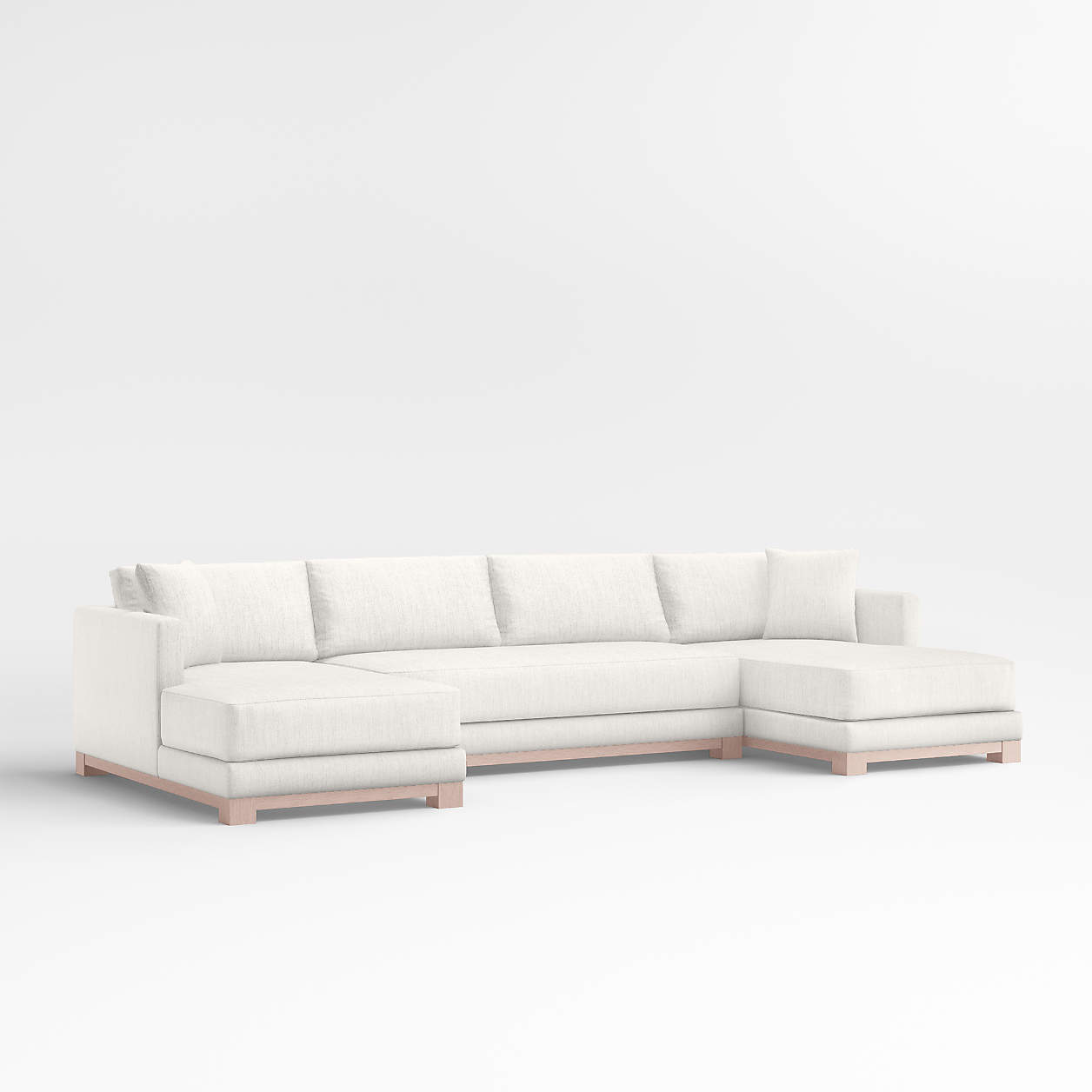 Gather Wood Base 3Piece UShaped Sectional Sofa + Reviews Crate & Barrel