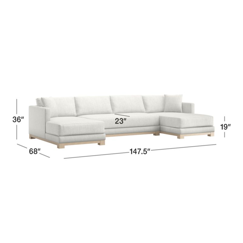 View Gather Wood Base 3-Piece U-Shaped Sectional Sofa - image 3 of 11