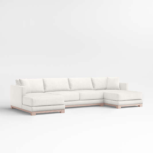 Gather Wood Base 3-Piece U-Shaped Sectional Sofa