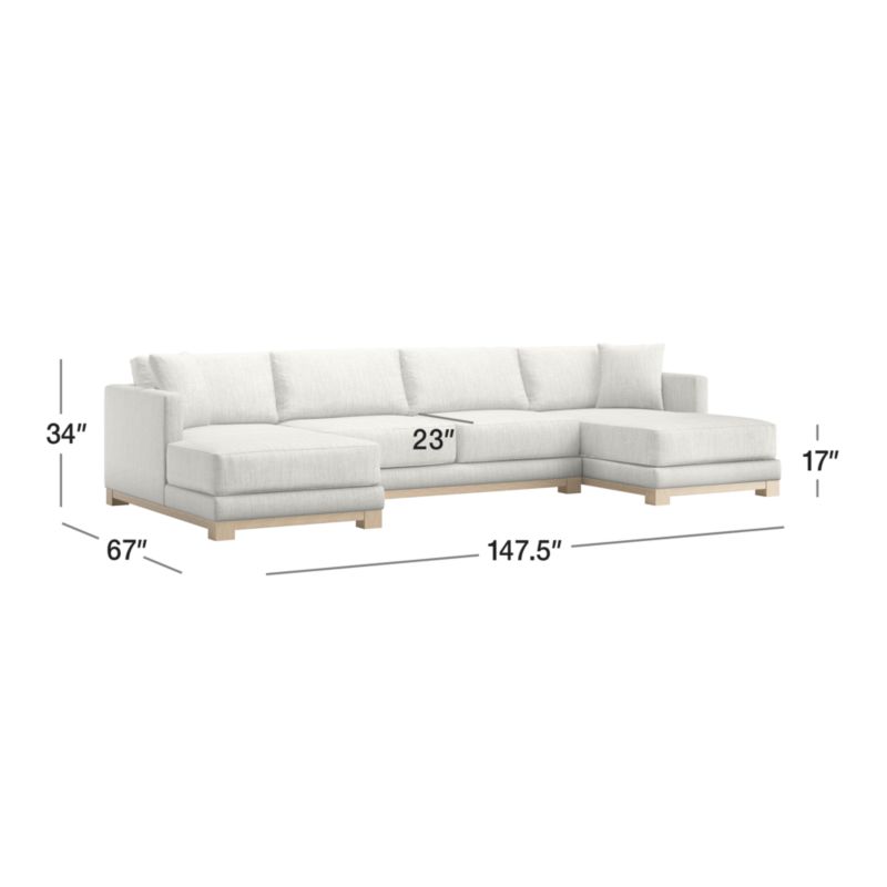 View Gather Wood Base 3-Piece U-Shaped Sectional Sofa - image 2 of 9