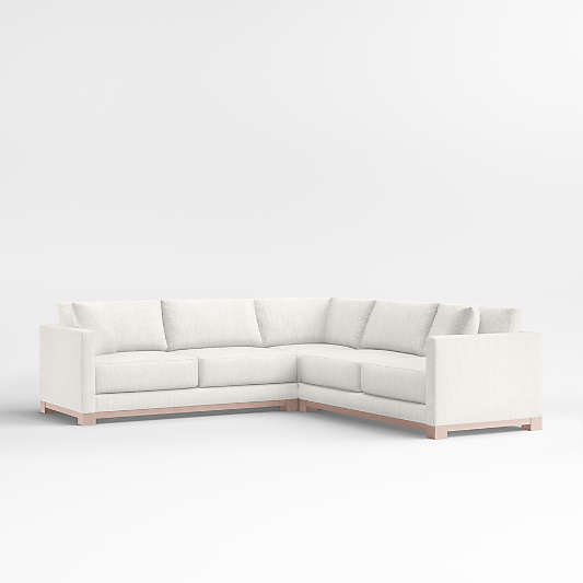 Gather Wood Base 3-Piece L-Shaped Sectional Sofa