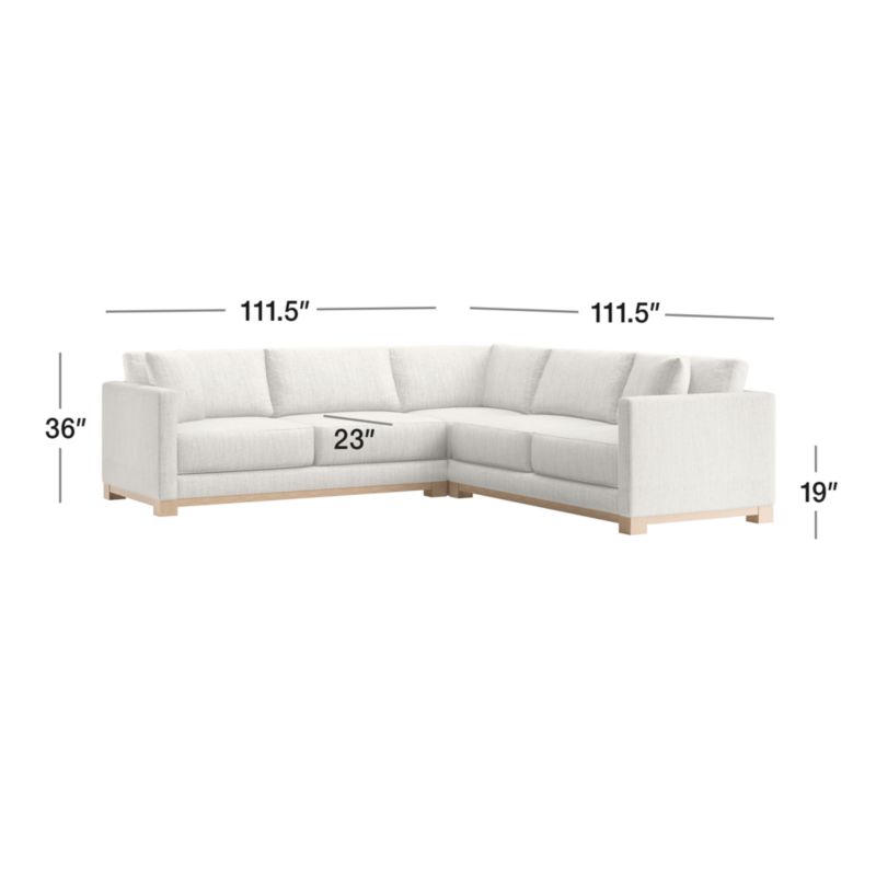 Gather Wood Base 3-Piece L-Shaped Sectional Sofa