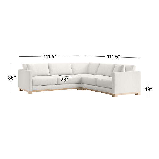 Gather Wood Base 3-Piece L-Shaped Sectional Sofa