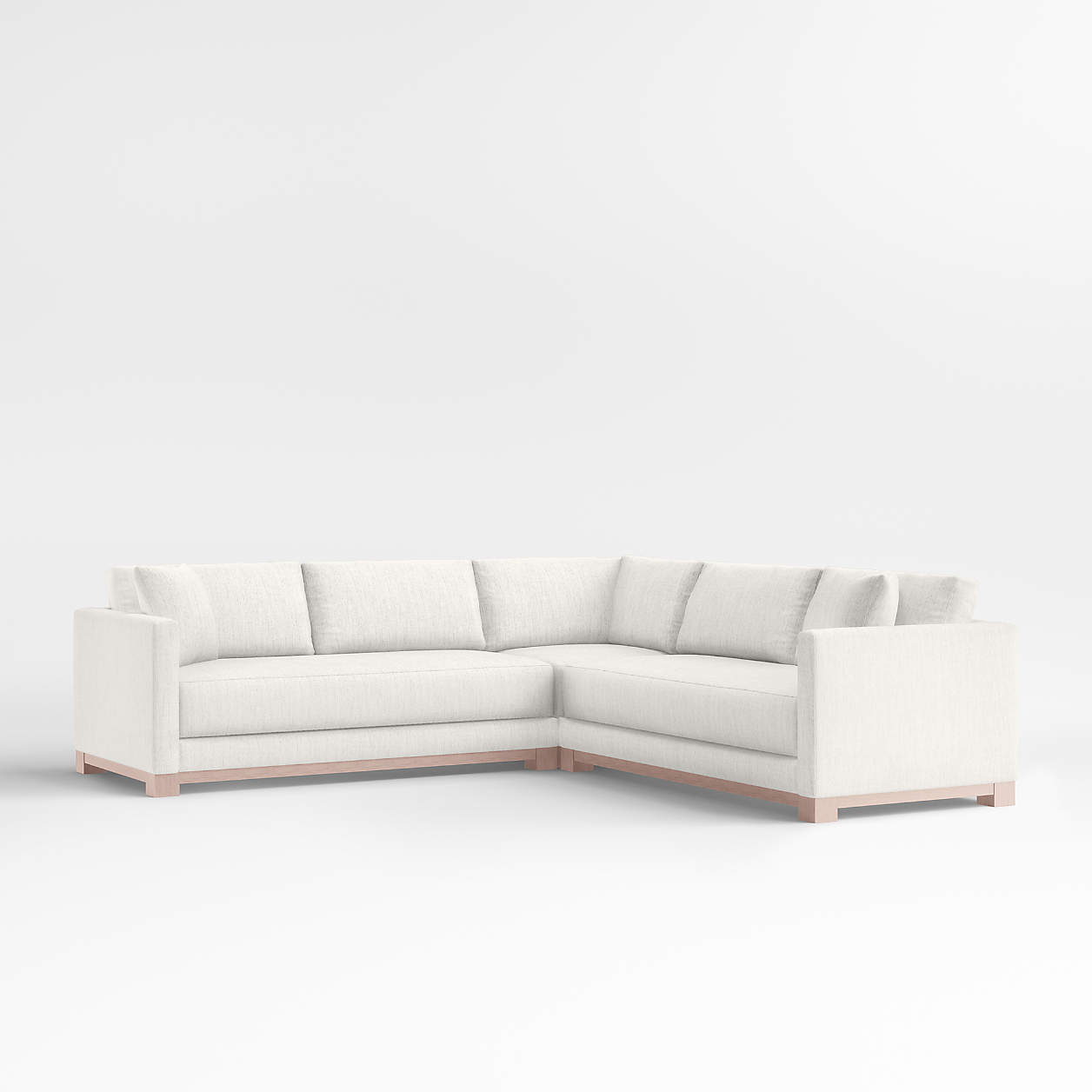 Gather Wood Base 3Piece LShaped Sectional Sofa + Reviews Crate & Barrel