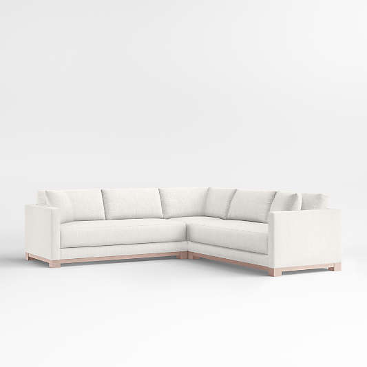 Gather Wood Base 3-Piece L-Shaped Sectional Sofa