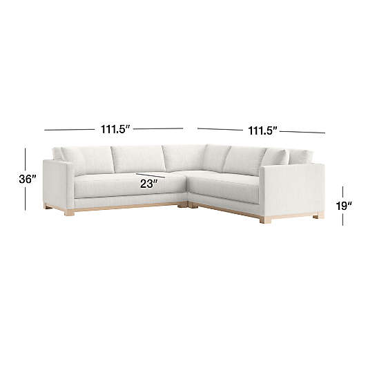 Gather Wood Base 3-Piece L-Shaped Sectional Sofa