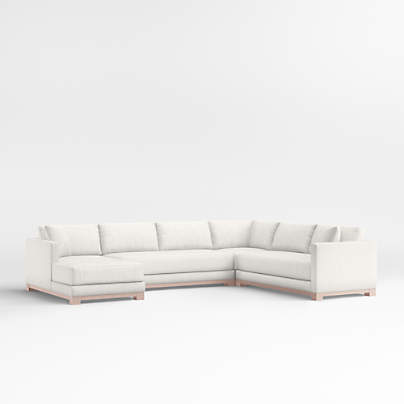 Gather Wood Base Bench 4-Piece U-Shaped Sectional Sofa