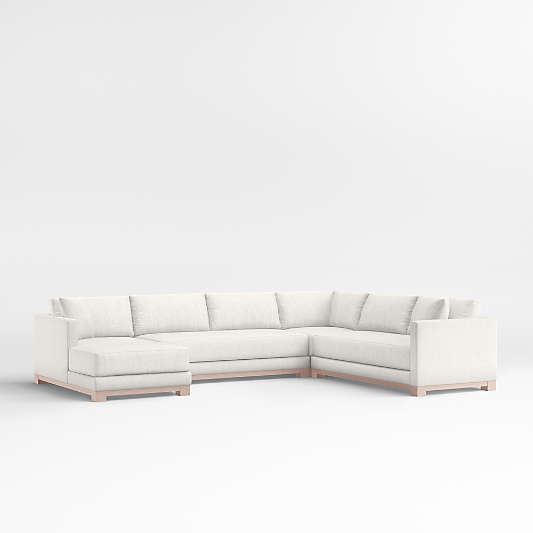 Gather Wood Base Bench 4-Piece U-Shaped Sectional Sofa