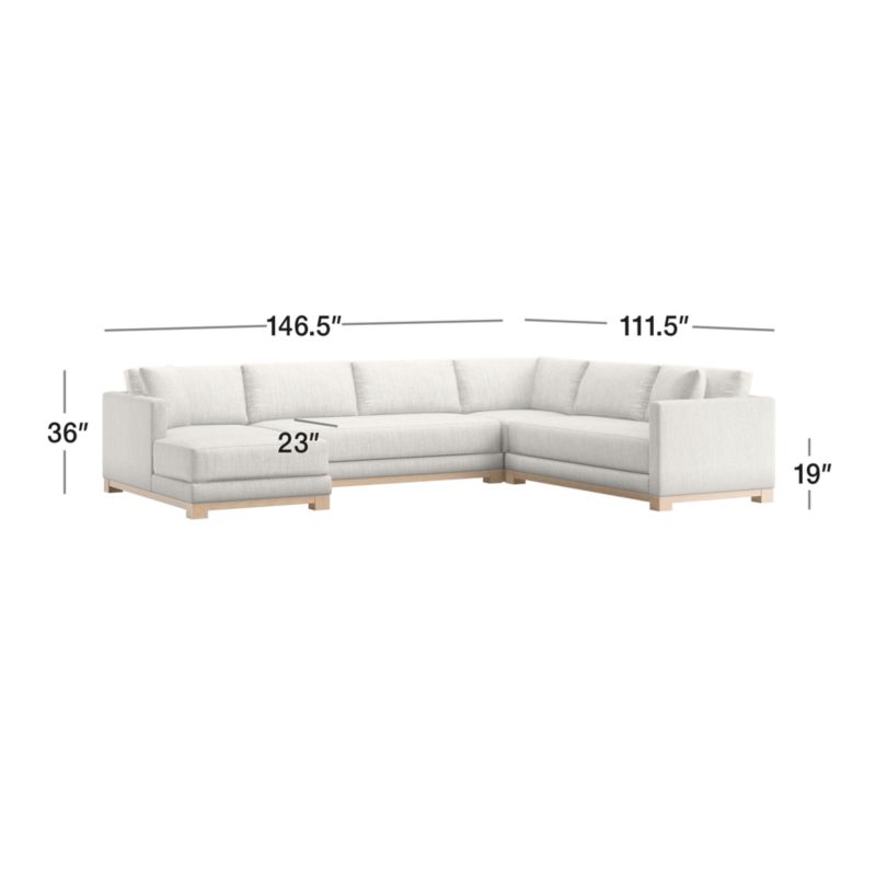 View Gather Wood Base Bench 4-Piece U-Shaped Sectional Sofa - image 3 of 10