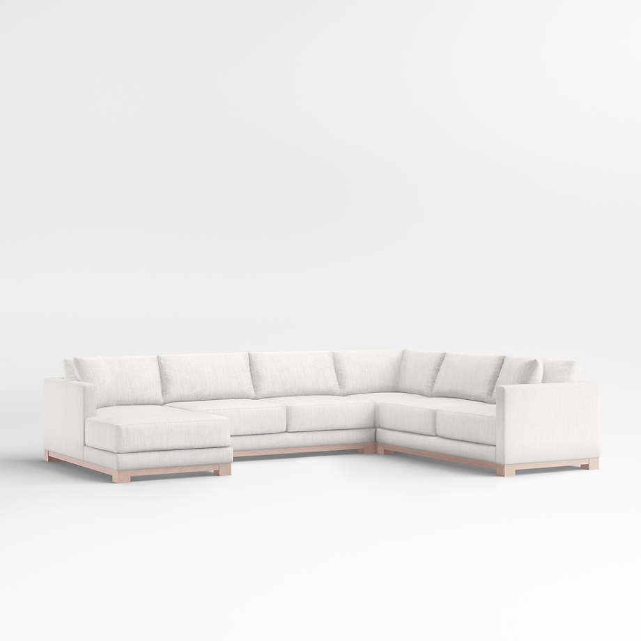 Gather Wood Base 4Piece UShaped Sectional Sofa + Reviews Crate
