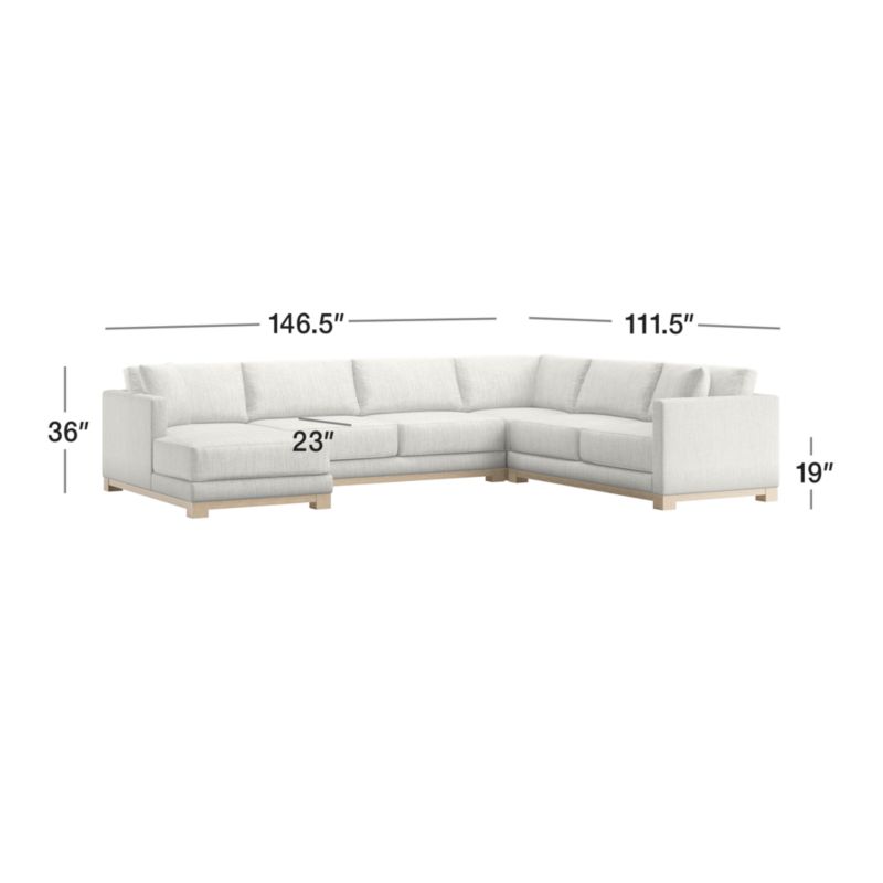 View Gather Wood Base 4-Piece U-Shaped Sectional Sofa - image 2 of 10