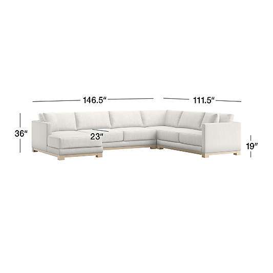 Gather Wood Base 4-Piece U-Shaped Sectional Sofa