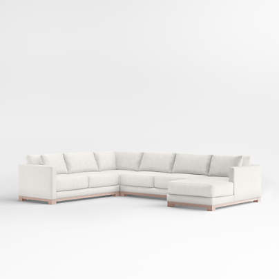 Gather Wood Base 4-Piece U-Shaped Sectional Sofa